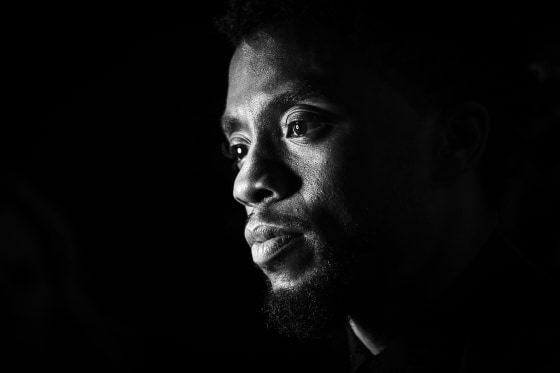 Chadwick Boseman attends the European premiere of Black Panther in London on Feb. 8, 2018.