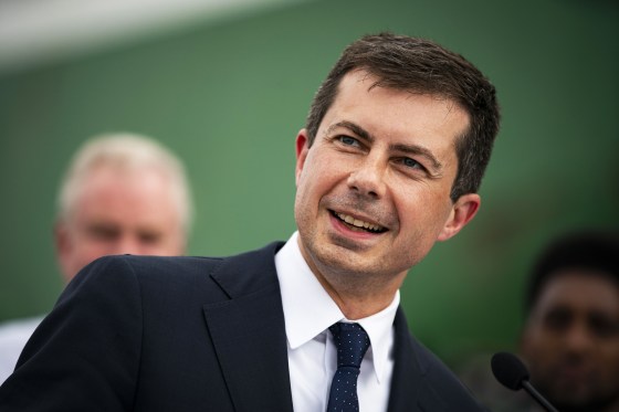 Transportation Secretary Pete Buttigieg speaks at the Port of Baltimore on July 29, 2021.