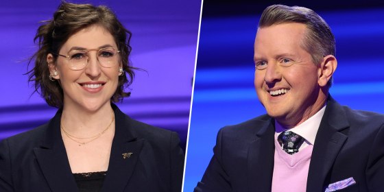 Mayim Bialik and Ken Jennings.