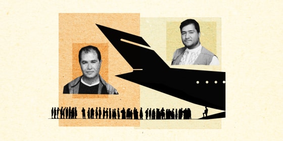 From left: Janagha and Shafiqullah Sarwari, two brothers separated since the Taliban took Kabul in August 2021.