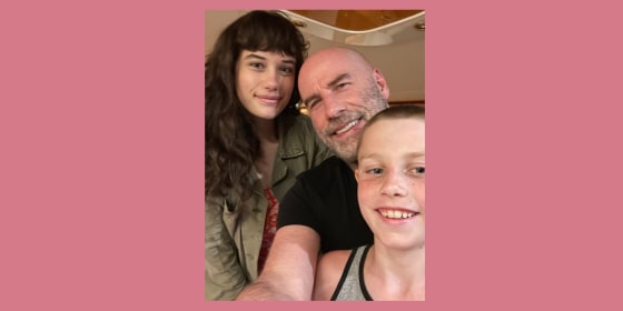 John Travolta shared a sweet Christmas video with daughter Ella, 21, son Benjamin, 11, and their dog.