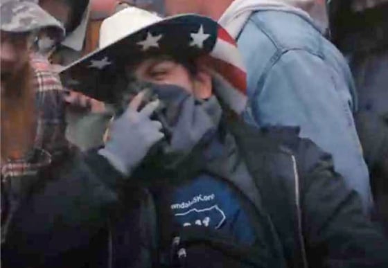 John E. Banuelos at the Capitol on Jan. 6, 2021, in a photo released by the FBI.