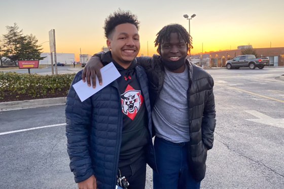 Image: Brandon Harris, left, and Sura Sohna on the day Sohna was released from prison.