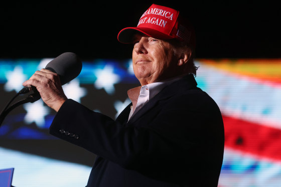 Former President Donald Trump holds a rally on Jan. 15, 2022, in Florence, Ariz.