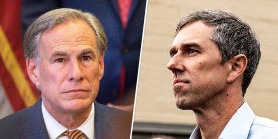 Image: Texas Governor Greg Abbott and Beto O'Rourke.