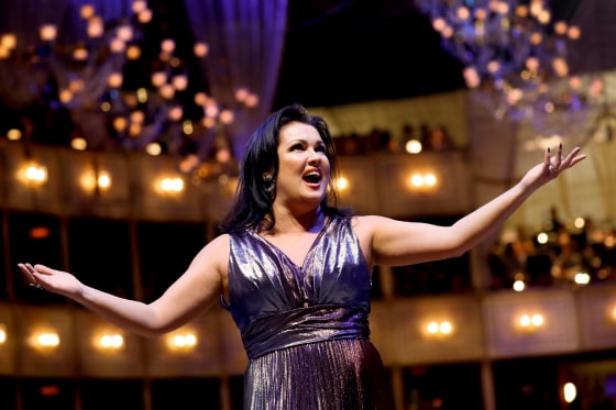 Opera singer Netrebko performs during a dress rehearsal for the traditional Opera Ball in Vienna