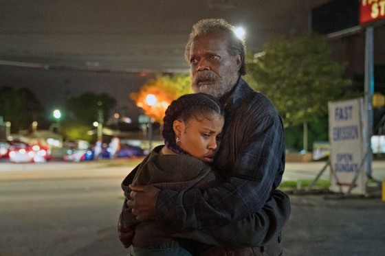 Samuel L. Jackson and Dominique Fishback in "The Last Days of Ptolemy Grey."