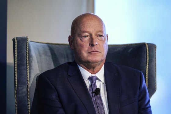 Disney CEO Bob Chapek during an address at the Boston College Chief Executives Club on Nov. 15, 2021, in Boston.