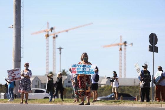 Protests against the construction of the new Africa headquarters for Amazon, in Cape Town