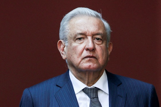 Mexican President Andres Manuel Lopez Obrador attends the 109th anniversary of the death of President Francisco I. Madero at the National Palace in Mexico City on Feb. 23, 2022.