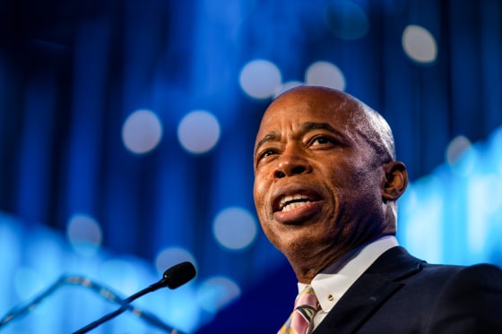 New York Mayor Eric Adams speaks during the U.S. Conference of Mayors winter meeting in Washington on Jan. 20, 2022.