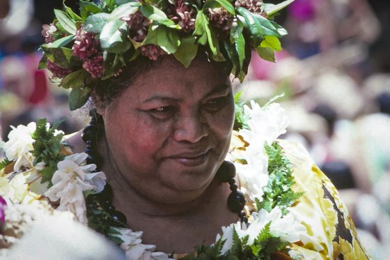 The late Native Hawaiian hula teacher Edith Kanaka'ole.