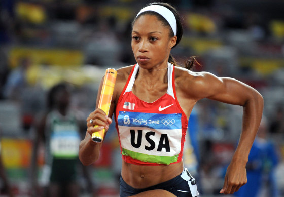 Image: Allyson Felix competes