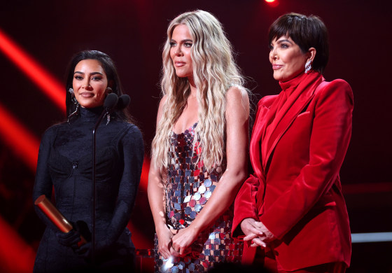 Kim Kardashian West, Khloé Kardashian, and Kris Jenner accept The Reality Show of 2021 award for ‘Keeping Up With the Kardashians' during the 2021 People's Choice Awards on December 7, 2021 in Santa Monica, Calif.