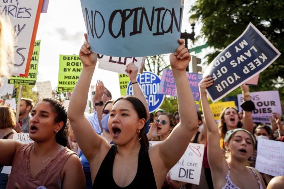 Demonstrations at Supreme Court over Roe v. Wade