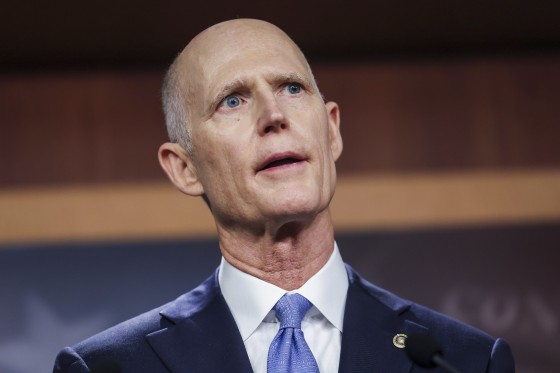 Sen. Rick Scott, R-Fla., speaks at the Capitol on May 4, 2022.