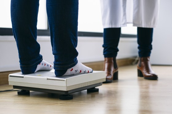 Patient weighed at dr office