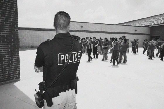 Local police assigned to security at a school in far South Texas.