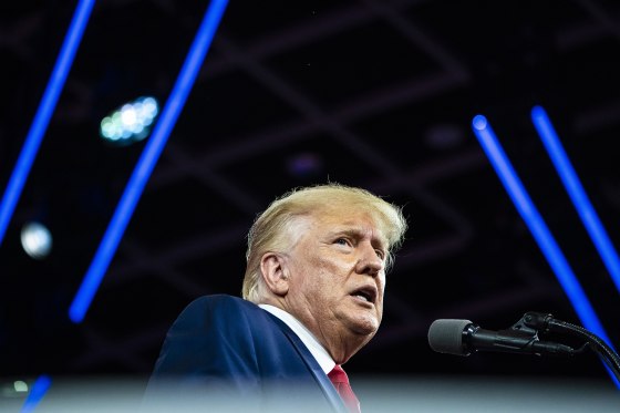Image: Donald J. Trump at the Conservative Political Action Conference on Feb. 26, 2022 in Orlando, Fla.