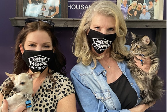 Shelter Hope Pet Shop founder Kim Sill, right, with volunteer Kira Lorsch.