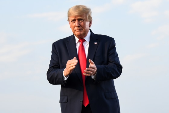 Former President Donald Trump holds a rally on June 25, 2022, in Mendon, Ill.