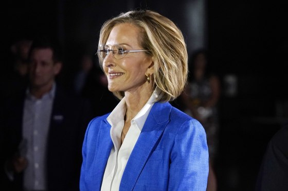 Image: Republican candidate for Arizona governor Karrin Taylor Robson before the start of a debate in Phoenix on June 29, 2022.