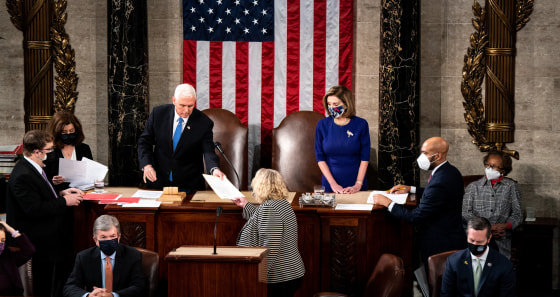 Image: Nancy Pelosi and Mike Pence Jan. 6
