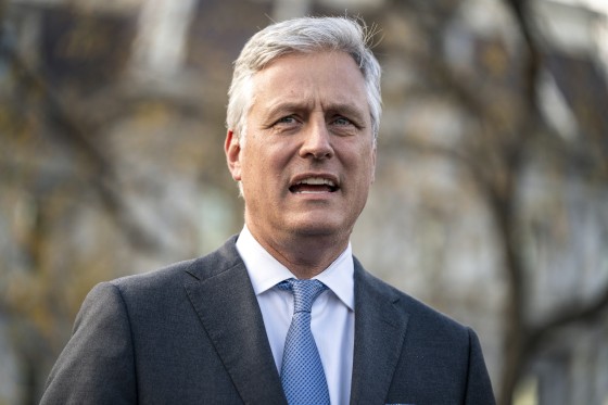 National security adviser Robert O'Brien makes a statement on troop levels in Iraq and Afghanistan, at the White House on Nov. 17, 2020.