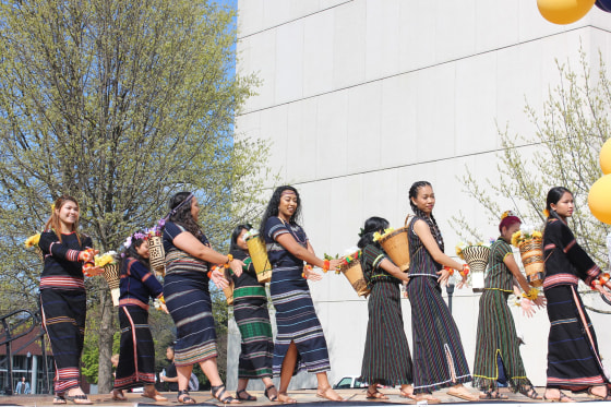 Montagnard women performing traditional dance