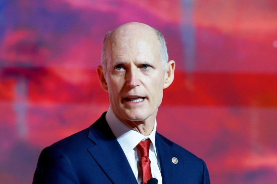Sen. Rick Scott, R-Fla., speaks on July 23 in Tampa.