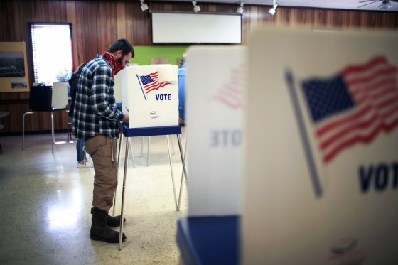 Residents vote at the Beloit Historical Society on Nov. 3, 2020 in Beloit, Wisc.