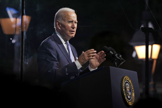 President Joe Biden delivers a primetime speech at Independence National Historical Park on Sept. 1, 2022 in Philadelphia.