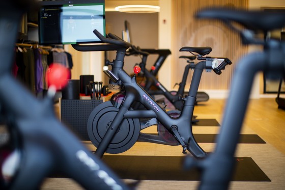 A Peloton stationary bike