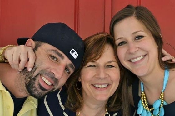 Nick Carusillo, left, with his mother, Tina Carusillo, center, and his sister, Jessica Long.