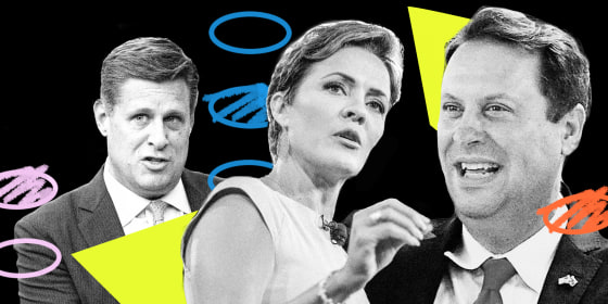 Photo Illustration: Geoff Diehl, Kari Lake, and Dan Cox