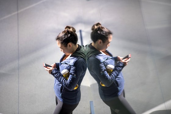Smartphone, cellphone, user, woman, Inside An Apple Inc. Retail Location As The IPhone 8 Goes On Sale