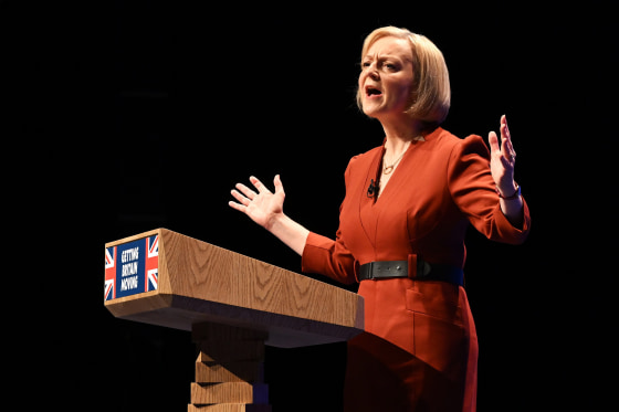 Image: Liz Truss Delivers Her Leader's Speech To Party Conservative Party Conference