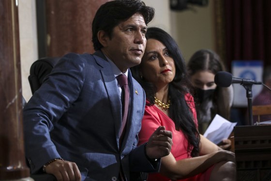 LA City Council member Kevin de León and City Council President Nury Martinez
