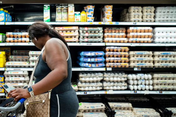 A customer shops in a Kroger grocery store in Houston, Texas