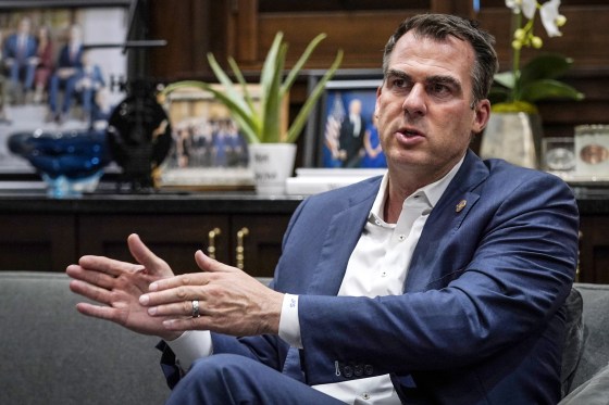 Oklahoma Gov. Kevin Stitt during an interview in his office on Aug. 3, 2022, in Oklahoma City.
