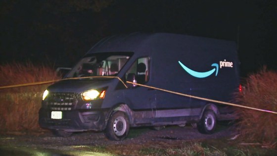 The abandoned Amazon van prompted a call to the police from neighbors