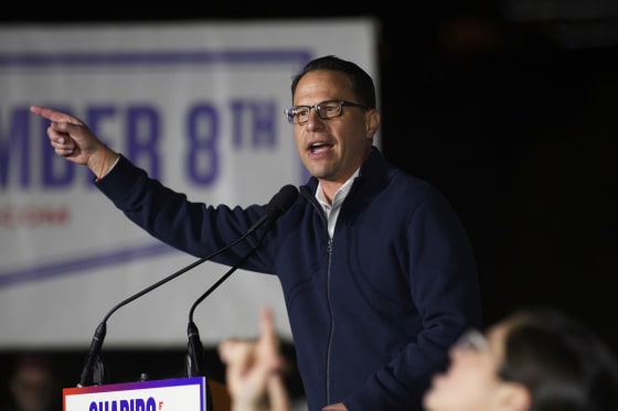 Pennsylvania Democratic Gubernatorial candidate Josh Shapiro speaks to supporters at a campaign rally