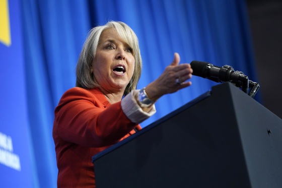 New Mexico Gov. Michelle Lujan Grisham speaks at a campaign rally Thursday, Nov. 3, 2022, in Albuquerque, N.M.