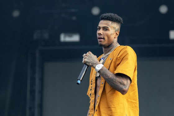 Blueface (Jonathan Porter) during the Lyrical Lemonade Summer Smash Music Festival at Douglass Park on August 20, 2021, in Chicago, Illinois (Photo by Daniel DeSlover/Sipa USA)(Sipa via AP Images)
