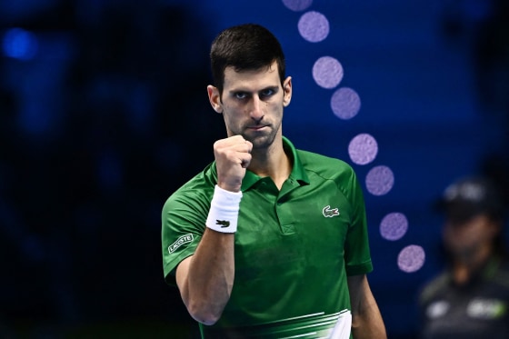 Serbia's Novak Djokovic on Nov. 16, 2022 at the ATP Finals tennis tournament in Turin, Italy.