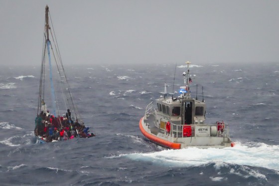 More than 100 migrants were rescued off the south coast of Florida on Monday before an overloaded sailboat hit a sandbar near Whale Harbor. 