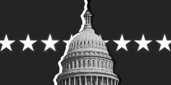 Photo Illustration: The U.S. Capitol against a grey background