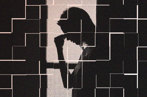 An illustration of a stressed woman