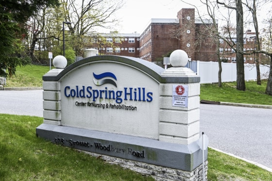 The Cold Spring Hills Center for Nursing and Rehabilitation, in Woodbury, N.Y. on April 23, 2020.