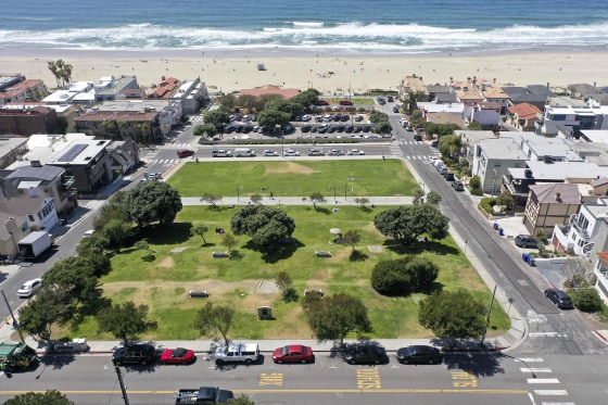 Bruce's Beach in Manhattan Beach on Thursday, April 8. 2021. Bruce's Beach in Manhattan Beach on Thursday, April 8. 2021. Los Angeles County plans to return the prime beachfront property to descendants of a Black couple who built a seaside resort for African Americans but suffered racist harassment and were stripped of it by local city leaders a century ago, a county official said Friday, April 9, 2021.